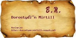 Borostyán Mirtill névjegykártya